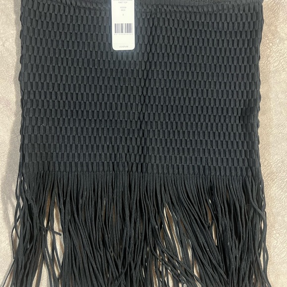 👚BEBE STRAPLESS FRINGE KNIT TOP👚 - Picture 3 of 8